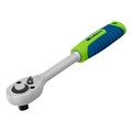 Ключ-трещотка 1/2", 45 зубьев, с быстрым сбросом, матовый хром Сибртех 35560