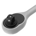 Ключ-трещотка 1/2", 45 зубьев, с быстрым сбросом, матовый хром Сибртех 35560