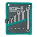 Набор ключей комбинированных 6-17 мм, 6 шт., CrV, матовый хром Stels 35677