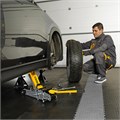 Домкрат гидравлический подкатной с фиксатором, 2,5 т, 85-385 мм Denzel 35848