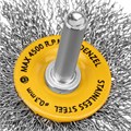 Щетка для дрели, 60 мм, Плоская, со шпилькой, нержавеющая витая проволока Denzel 36138