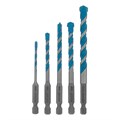 Набор сверл универсальных, Multipurpose PRO, 6-гр. хвостовик, 4-10мм, 5шт Gross 36669