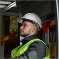 Каска защитная ударопрочная, ABS/PC, плавная регулировка, модель «Форвард» (К-05)белая Denzel 36728