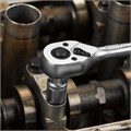 Ключ-трещотка 1/4", 90 зубьев, с быстрым сбросом, CrV Denzel 36770
