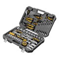 Набор инструментов, 1/2", 1/4", CrV, S2, пластиковый кейс, 64 предмета Denzel 36773