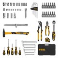 Набор инструментов, 1/2", 1/4", CrV, S2, пластиковый кейс, 64 предмета Denzel 36773