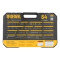 Набор инструментов, 1/2", 1/4", CrV, S2, пластиковый кейс, 64 предмета Denzel 36773