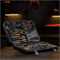 Набор инструментов, 1/2", 1/4", CrV, S2, пластиковый кейс, 64 предмета Denzel 36773