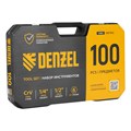 Набор инструментов, 1/2", 1/4", CrV, S2, пластиковый кейс, 100 предметов Denzel 36775