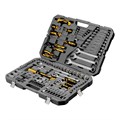 Набор инструментов, 1/2", 1/4", CrV, S2, пластиковый кейс, 122 предмета Denzel 36776