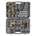 Набор инструментов, 1/2", 1/4", CrV, S2, пластиковый кейс, 122 предмета Denzel 36776