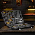 Набор инструментов, 1/2", 1/4", CrV, S2, пластиковый кейс, 122 предмета Denzel 36776