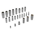 Набор инструментов, 1/2", 1/4", 3/8", CrV, S2, пластиковый кейс, 216 предметов Denzel 36779