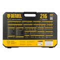 Набор инструментов, 1/2", 1/4", 3/8", CrV, S2, пластиковый кейс, 216 предметов Denzel 36779