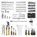 Набор инструментов, 1/2", 3/8", 1/4", CrV, S2, пластиковый кейс, 232 предмета Denzel 36780