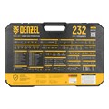 Набор инструментов, 1/2", 3/8", 1/4", CrV, S2, пластиковый кейс, 232 предмета Denzel 36780