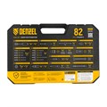 Набор инструментов, 1/2", 1/4", CrV, S2, пластиковый кейс, 82 предмета Denzel 36781