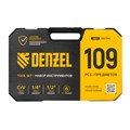 Набор инструментов, 1/2", 1/4", CrV, S2, пластиковый кейс, 109 предметов Denzel 36783