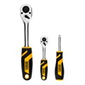 Набор инструментов, 1/2", 1/4", CrV, S2, пластиковый кейс, 109 предметов Denzel 36783