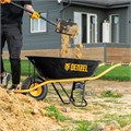 Тачка строительная, усиленная, объем 130 л, 230 кг, колесо 15х6.00-6 Denzel 37180