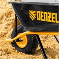 Тачка строительная, усиленная, объем 130 л, 230 кг, колесо 15х6.00-6 Denzel 37180