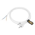 Шнур сетевой Energy Series, ПВС, 1,5 м, 2 x 1 мм, с неразборной вилкой, белый, Denzel 37367