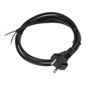 Шнур сетевой Energy Series, ПВС, 1,5 м, 2 x 1 мм, с неразборной вилкой, черный, Denzel 37368