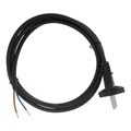 Шнур сетевой Energy Series, ПВС, 1,5 м, 2 x 1 мм, с неразборной вилкой, черный, Denzel 37368