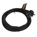 Шнур сетевой Energy Series, ПВС, 3 м, 2 x 1 мм, с неразборной вилкой, черный, Denzel 37372