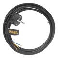 Шнур сетевой Energy Series, ПВС, 3 м, 3 x 1 мм, с неразборной вилкой, черный, Denzel 37374