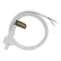 Шнур сетевой Energy Series, ПВС, 1,5 м, 2 x 1,5 мм, с неразборной вилкой, белый, Denzel 37375