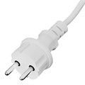 Шнур сетевой Energy Series, ПВС, 1,5 м, 2 x 1,5 мм, с неразборной вилкой, белый, Denzel 37375