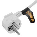 Шнур сетевой Energy Series, ПВС, 1,5 м, 3 x 1,5 мм, с неразборной вилкой, белый, Denzel 37377