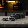 Шнур сетевой Energy Series, ПВС, 3 м, 3 x 1,5 мм, с неразборной вилкой, черный, Denzel 37420