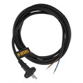 Шнур сетевой Energy Series, ПВС, 3 м, 2 x 1,5 мм, с неразборной вилкой, черный, Denzel 37423