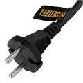 Шнур сетевой Energy Series, ПВС, 3 м, 2 x 1,5 мм, с неразборной вилкой, черный, Denzel 37423