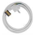Шнур сетевой Energy Series, ПВС, 3 м, 3 x 1,5 мм, с неразборной вилкой, белый, Denzel 37434