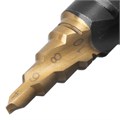 Сверло ступенчатое 4-6-8-10-12-14-16-18-20 мм, Р6М5, 6-гр. хвостовик Denzel 37600