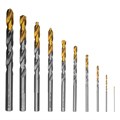 Набор сверл по металлу, 1-10 мм, Р6М5-TiN, Golden Tip, 10 шт Denzel 37654