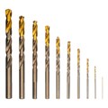 Набор сверл по металлу, 1-10 мм, Р6М5К8-TiN, Golden Tip, 10 шт Denzel 37658