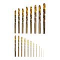 Набор сверл по металлу, 1-10 мм, Р6М5К8-TiN, Golden Tip, 19 шт Denzel 37660