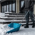 Скрепер-волокуша для уборки снега, полипропилен, колеса, 595х715х1445мм, рукоятка с ПВХ, LUXE Palisad 37930
