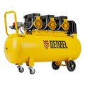 Компрессор безмасл. малошумн. DLP-4500/150, 4,5 кВт, 3х1,5 кВт,150 л, 2850 об/мин,750 л/мин Denzel 38740