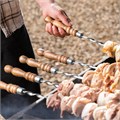 Набор шампуров плоских, 650 мм, с деревянной рукояткой, в чехле, 6 шт., Camping// Palisad 38770