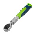 Ключ-трещотка телескопический 1/4", 170-230 мм, 72 зуба, с быстрым сбросом Сибртех 38875