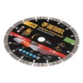 Диск алмазный отрезной DENZEL, ф230 х 22.2 мм, сегментный, сухой рез, HWD92, круг, 731040 38887