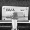 Тиски слесарные BVH-125, 125 мм, поворотные, стальная направляющая, с наковальней //Denzel 39129
