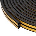 Уплотнитель резиновый, 12 м, профиль "D", черный Сибртех 40095