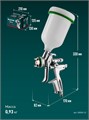 KRAFTOOL JETA 4000, HVLP, 1.3 мм, пневматический краскопульт с верхним бачком (06555-1.3) 00012270