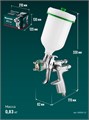 KRAFTOOL JETA 1000, HVLP, 1.3 мм, пневматический краскопульт с верхним бачком (06559-1.3) 00012271